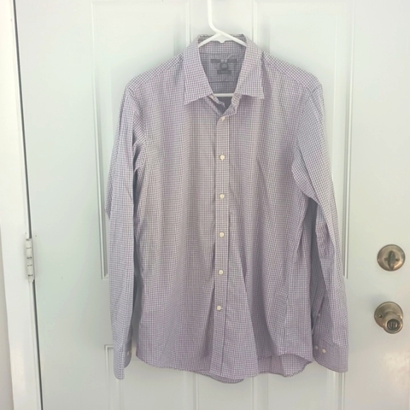 Uniqlo plaid cotton button down shirt slim fit size M - Picture 1 of 8